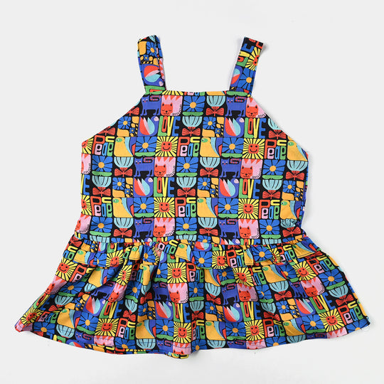 Girls Viscose Co-ord Set -Multi