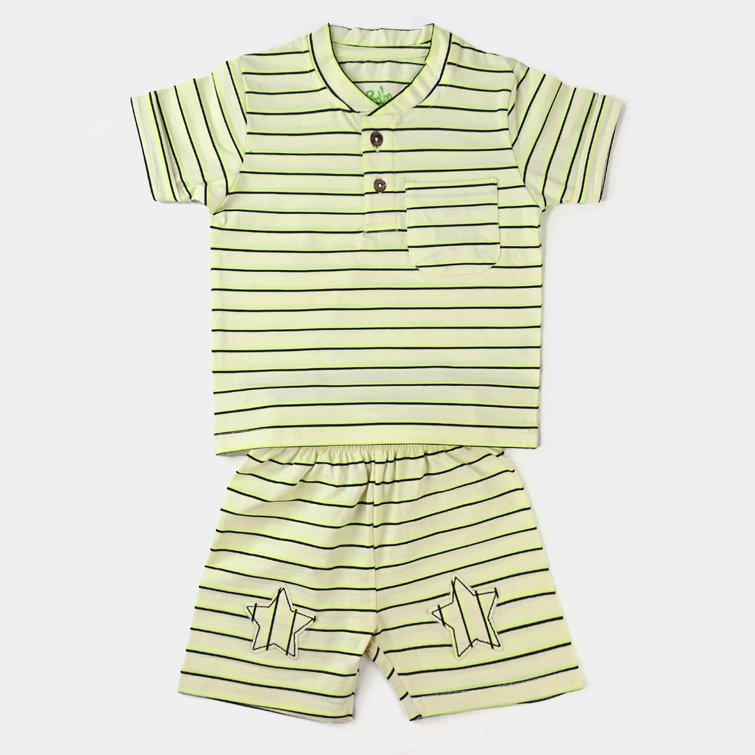 Infant Boys Jacquard Knitted Suit Star Patch-Black Stripe