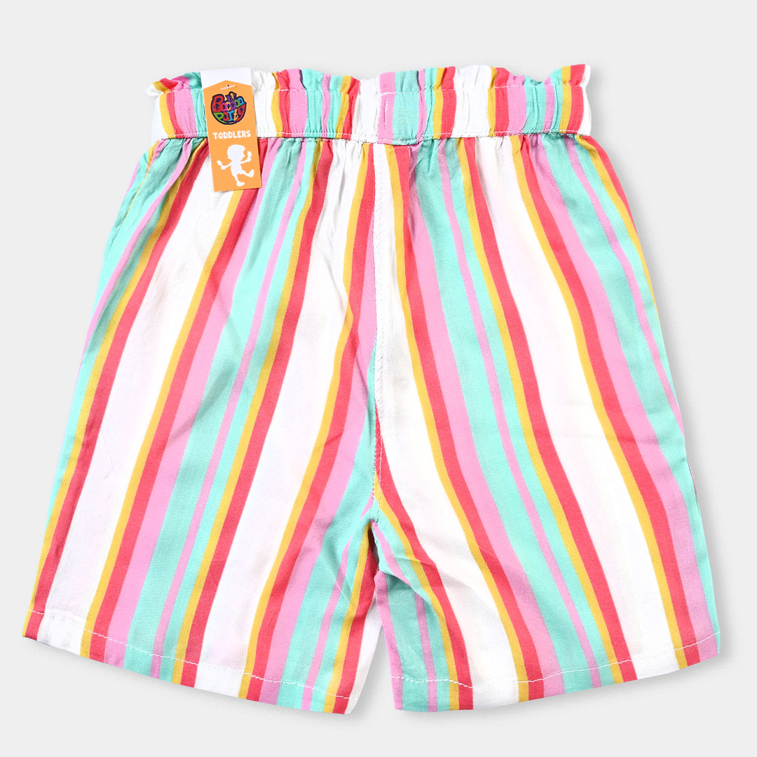 Girls Viscose Short Striper-Printed