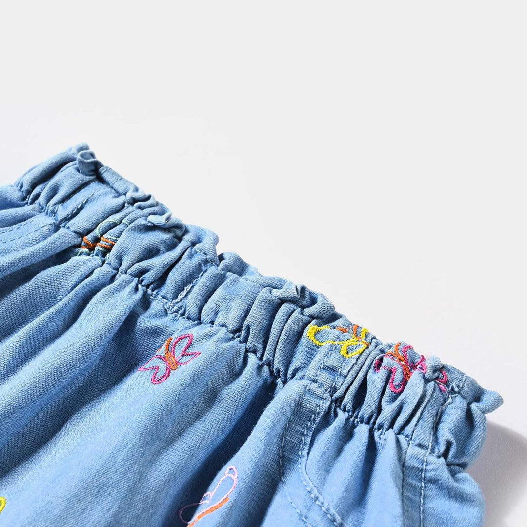 Infant Girls Denim rigid Skirt Butterfly World-Ice Blue