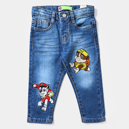 Infant Boys Denim Stretch Pant-Mid Blue