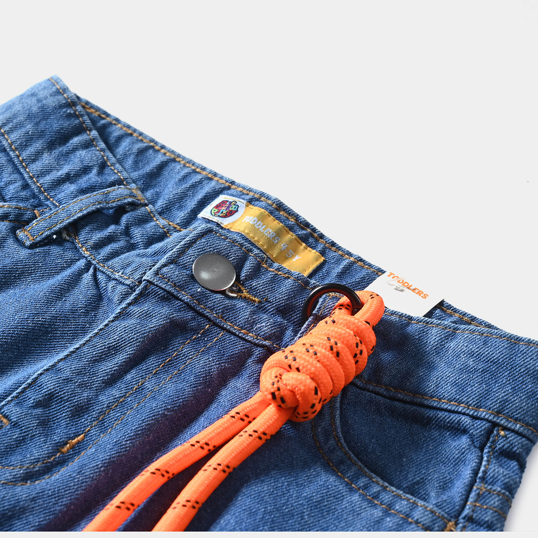 Boys Denim Rigid Short Hanging-Mid Blue