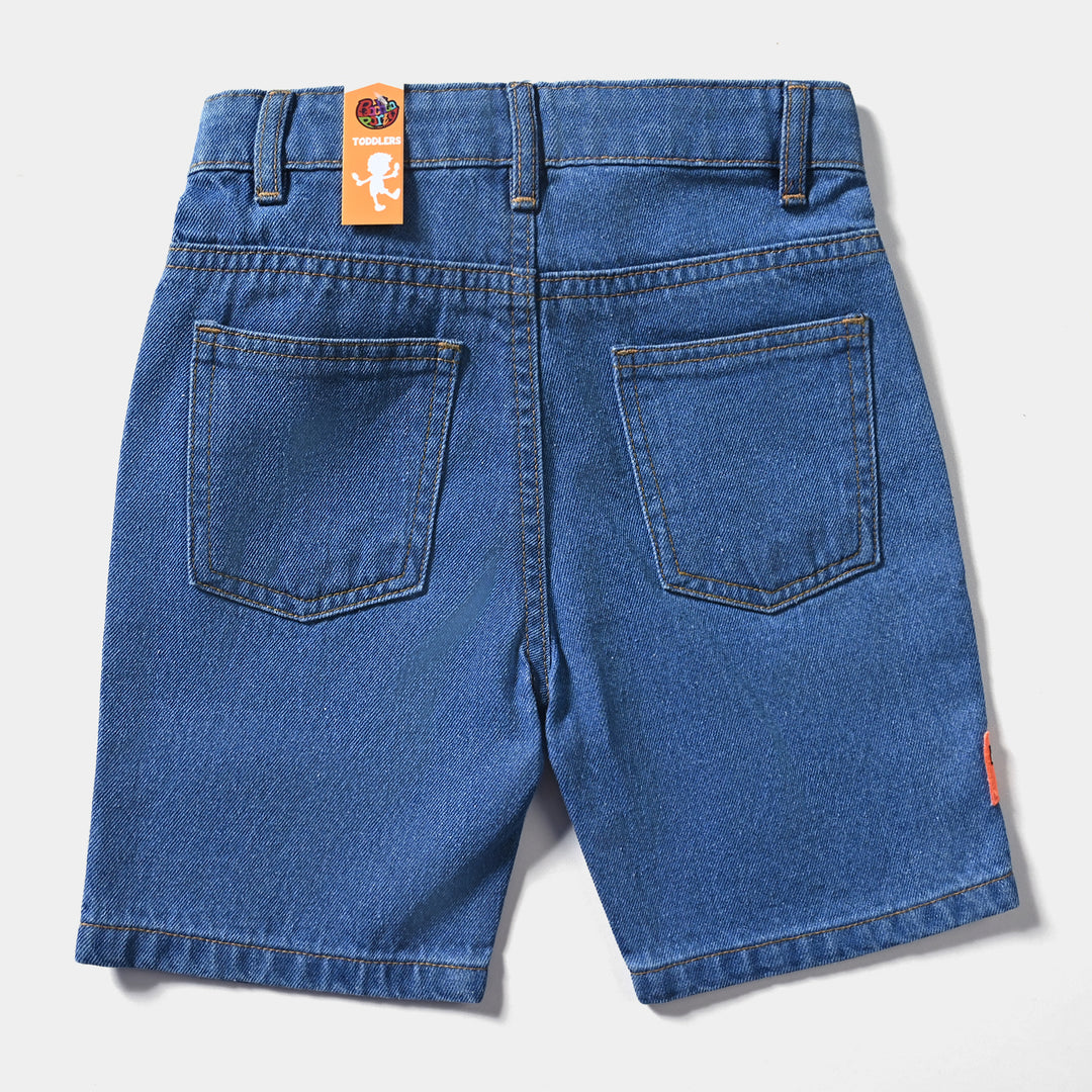 Boys Denim Rigid Short Hanging-Mid Blue