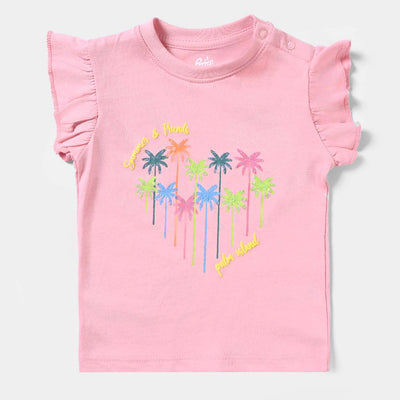 Infant Girls Cotton Jersey T-Shirt Summer & Friends-Candy Pink