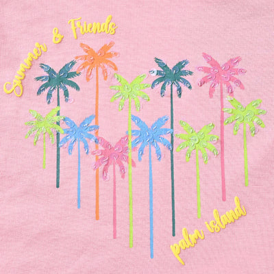 Infant Girls Cotton Jersey T-Shirt Summer & Friends-Candy Pink