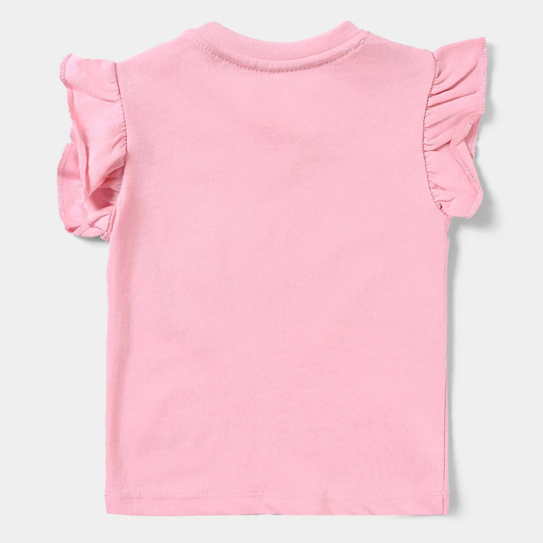 Infant Girls Cotton Jersey T-Shirt Summer & Friends-Candy Pink