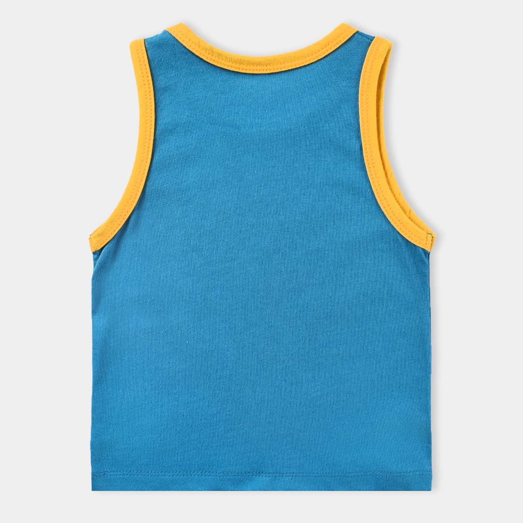 Infant Boys Cotton Jersey Sando-Fjord Blue