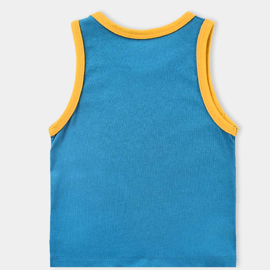 Boys Cotton Jersey Sando Character-Fjord Blue