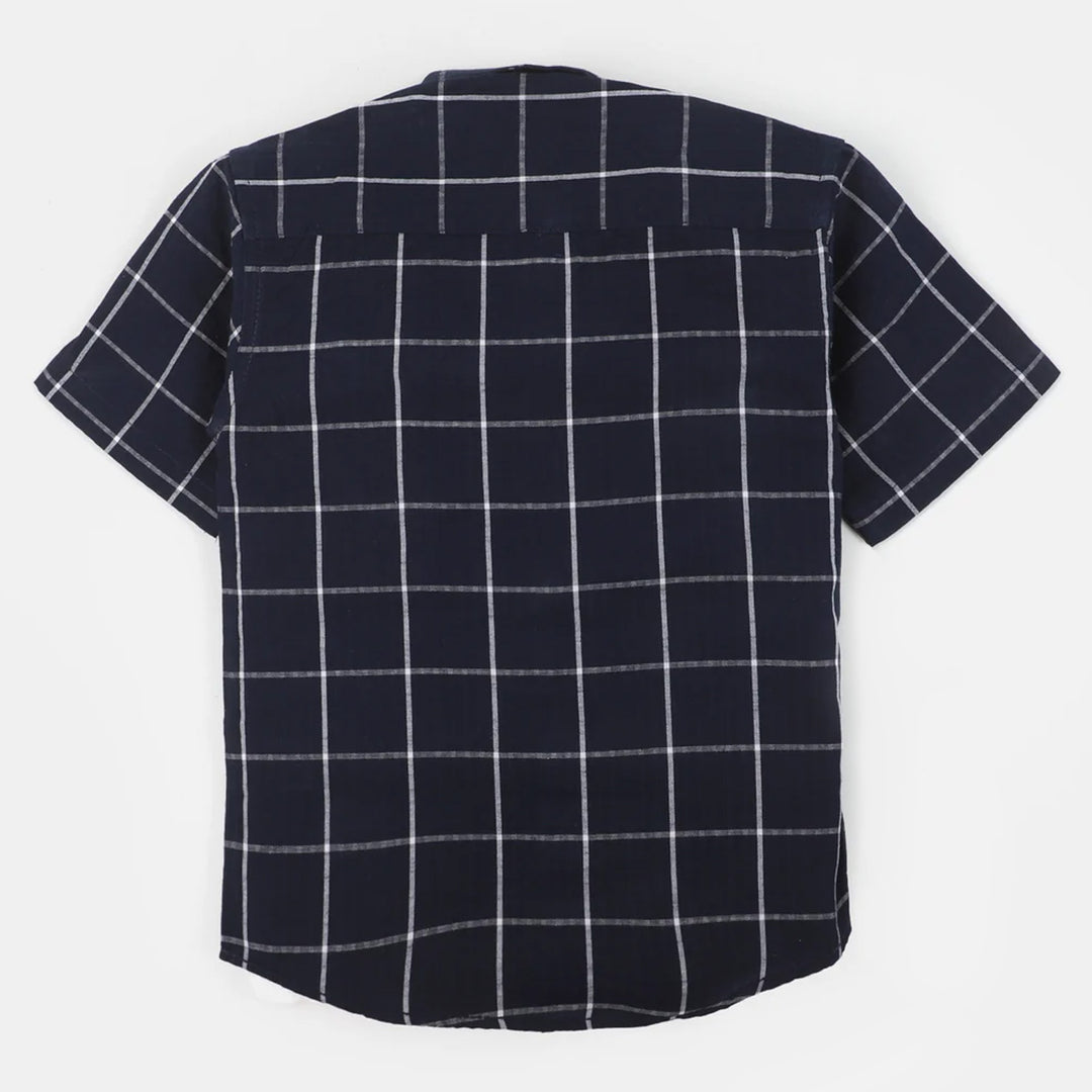 Boys Cotton Casual Shirt Tropical Summer - Navy Blue