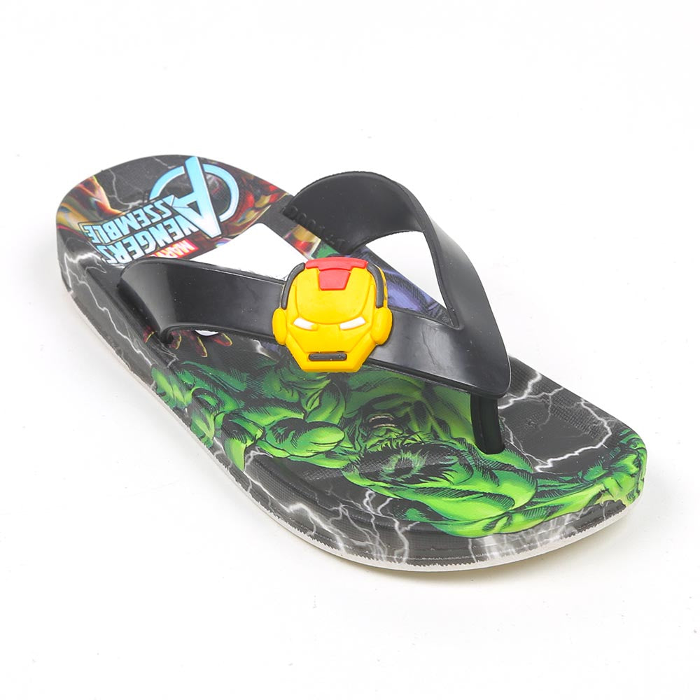 Boys Character Slippers  - Black