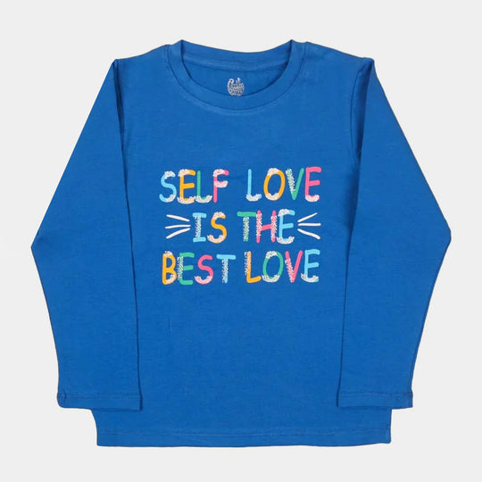 Self Love T-Shirt For Girls - Blue