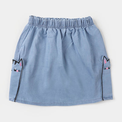 Infant Girls Denim Skirt Bunny - Mid Blue