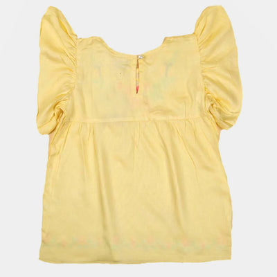 Girls Embroidery Top - Yellow