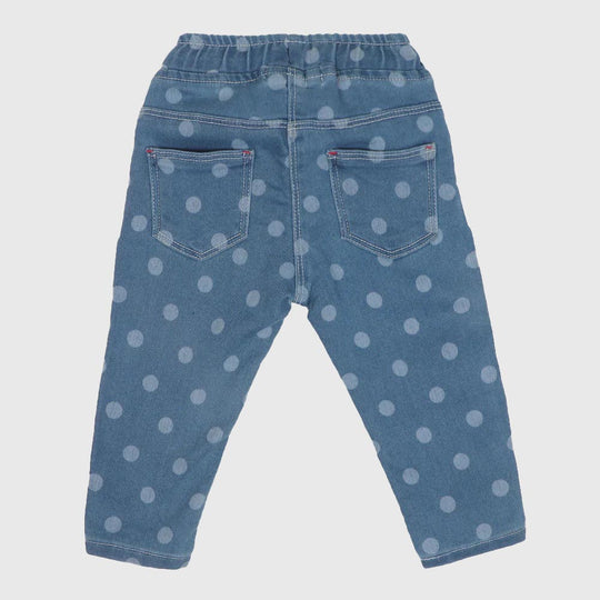 Infant Girls Pant Denim DC Print Dot - LIGHT BLUE