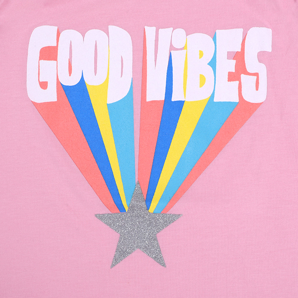 Girls T-Shirt Good Vibes E-C - Pink