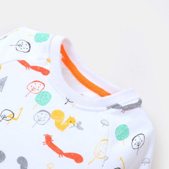 Infant Boys Sweatshirt Squirrel - White