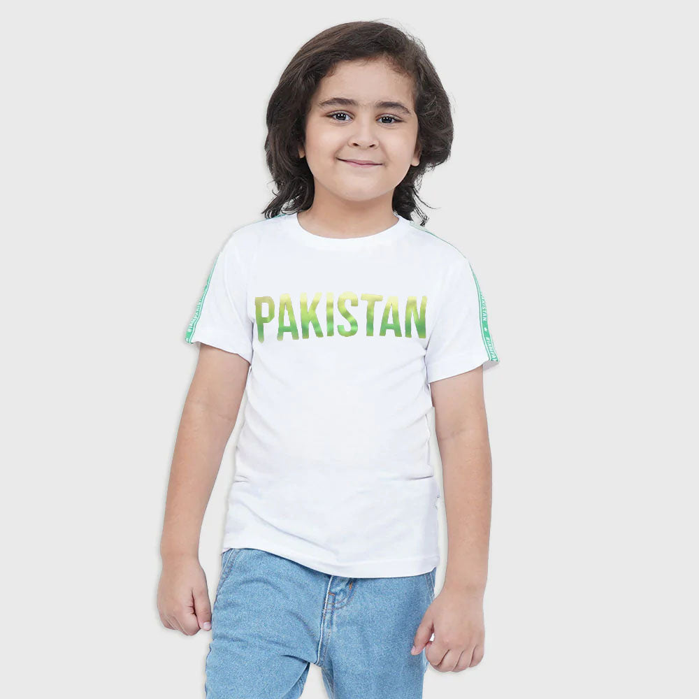 Boys T-Shirt Pakistan - B.White