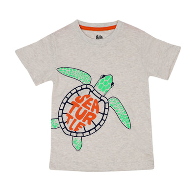 Infants Sea Turtle T-Shirt For Boys - Oatmeal