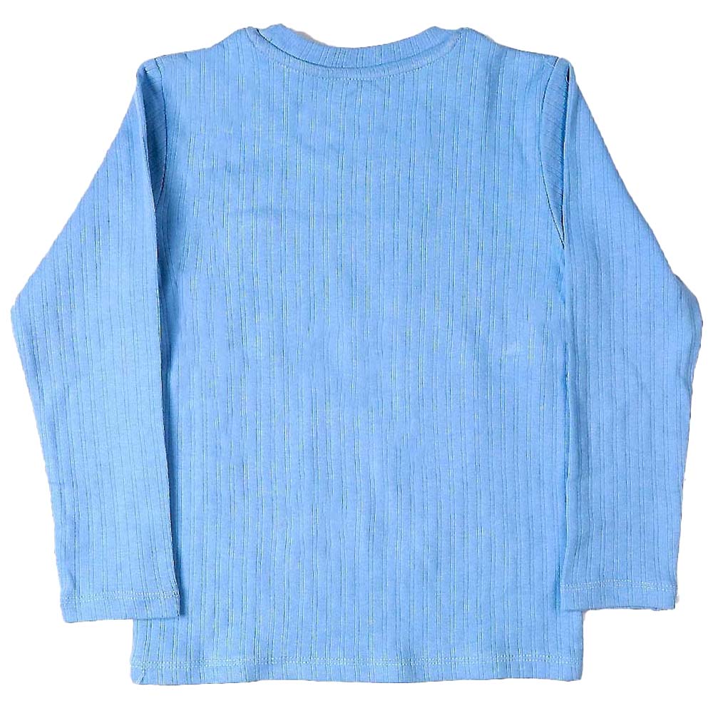 Kids Full Sleeves T-Shirt Rib - Light Blue