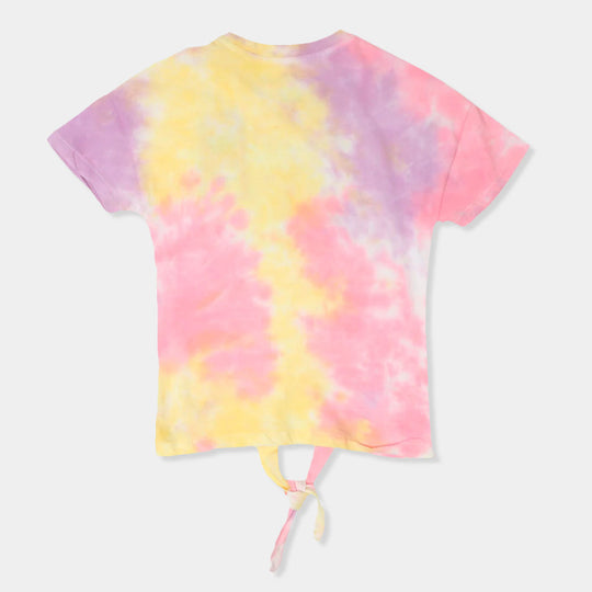 Girls T-Shirt Applique Girl - Tie & Dye