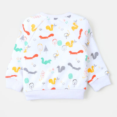 Boys Sweatshirt Squirrel - White