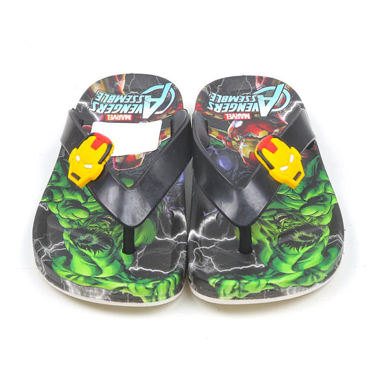 Boys Character Slippers  - Black