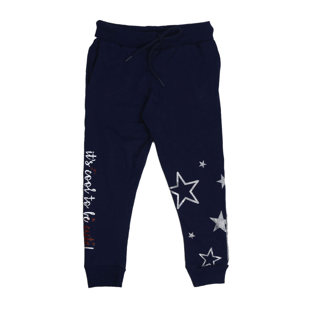 Star Pajama For Girls - Navy Blue