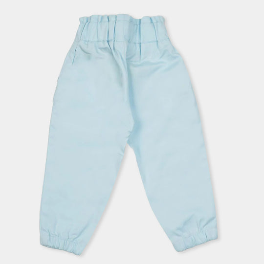 Infant Girls Pant Cotton Pocket Frill - Blue