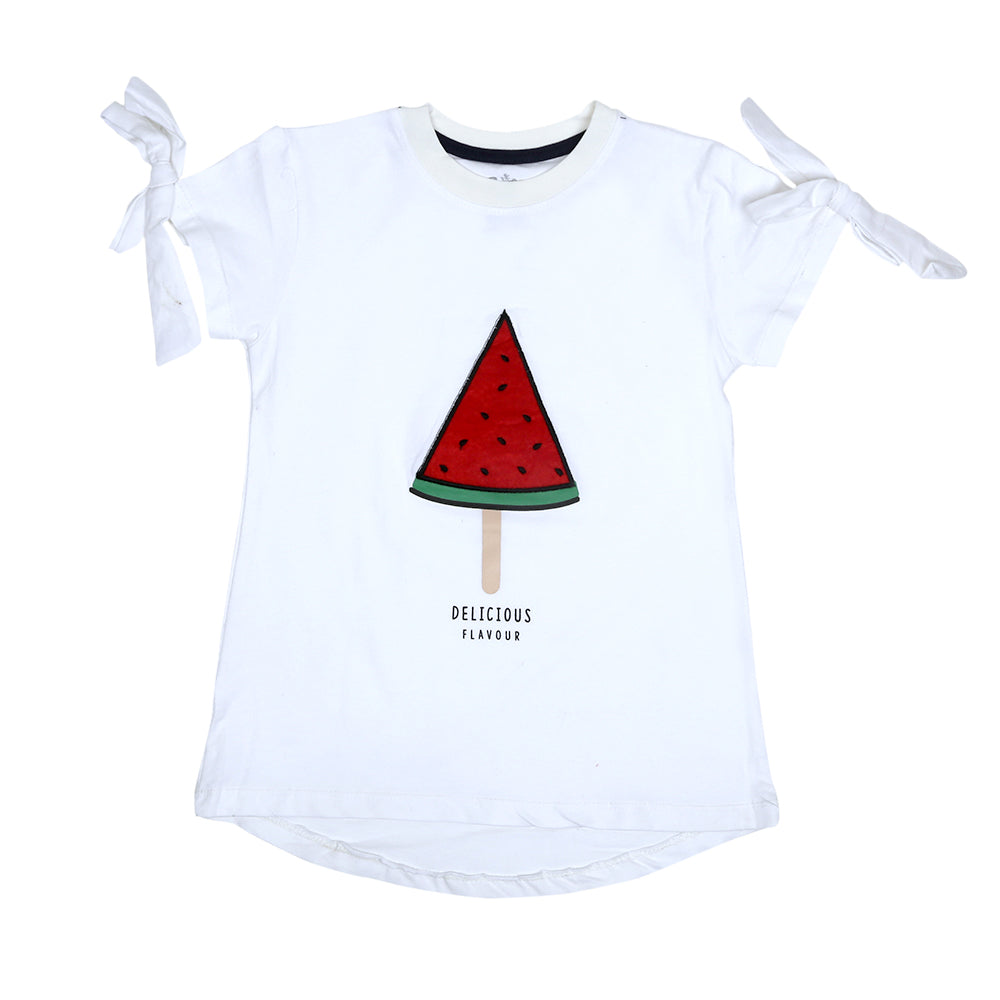 Delicious Flavor T-Shirt For Girls - White