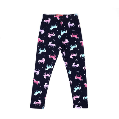 Character Printed Tights For Girls - Navy