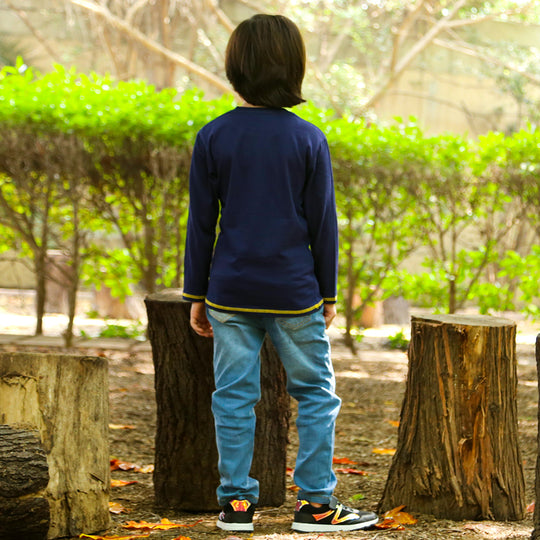 Rock T-Shirt For Boys - Navy