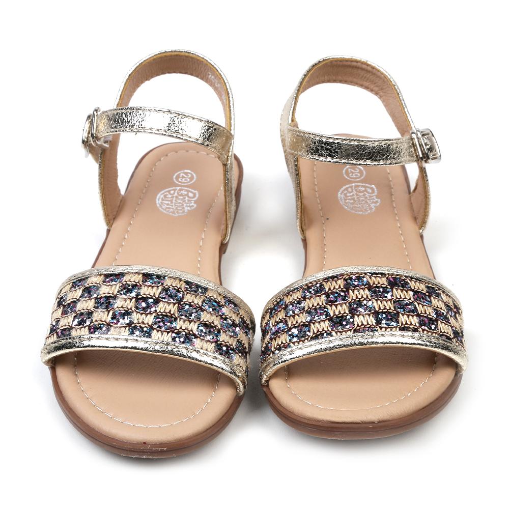 Fancy Shiny Sandal For Girls - Gold