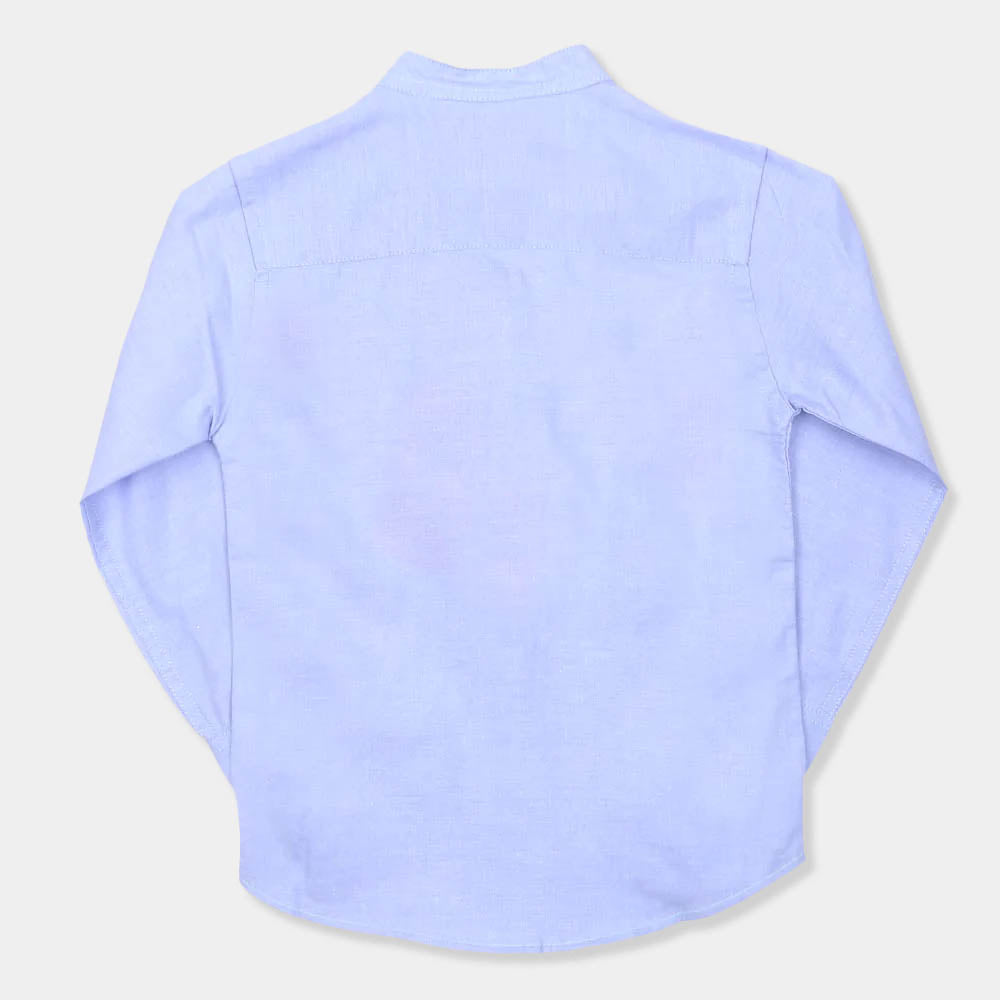 Boys Casual Shirt Tape Loop-LT. Blue