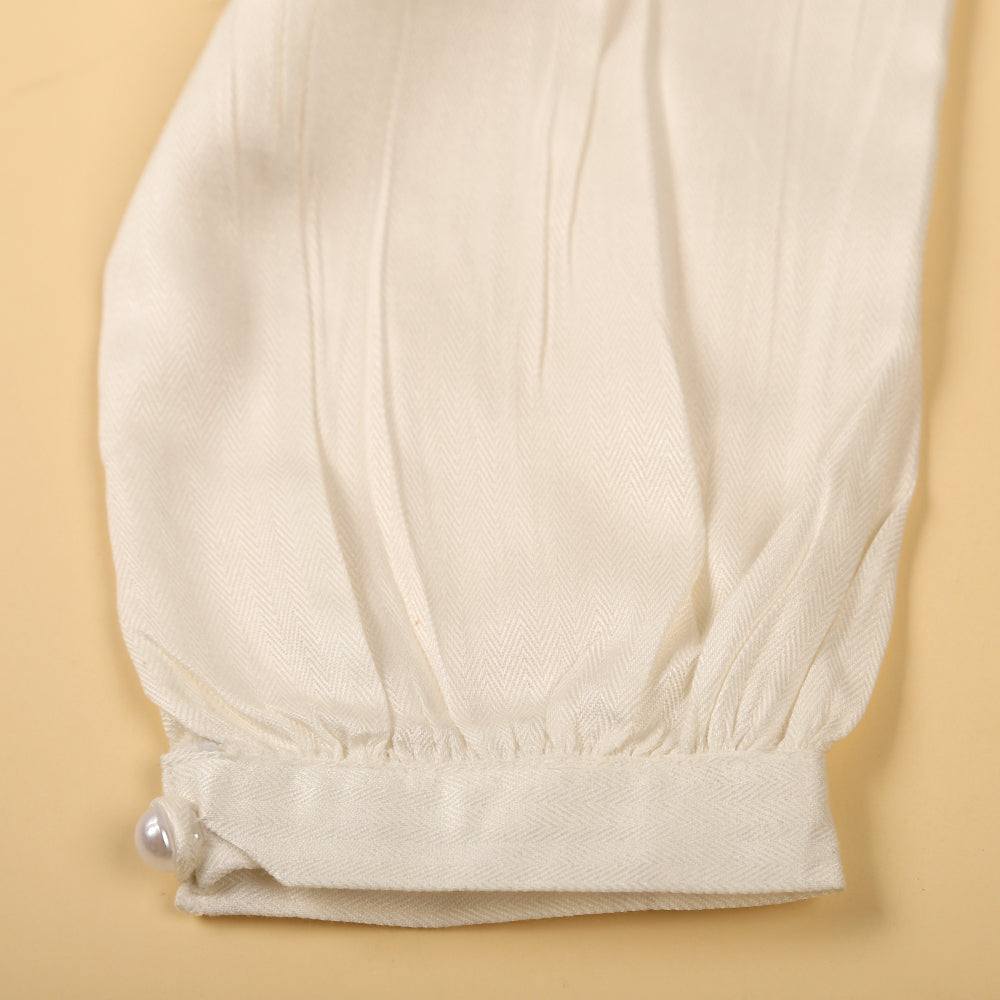 Embroidery Top For Girls - White