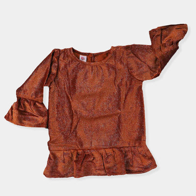 Twinkle Casual Top For Girls - Brown