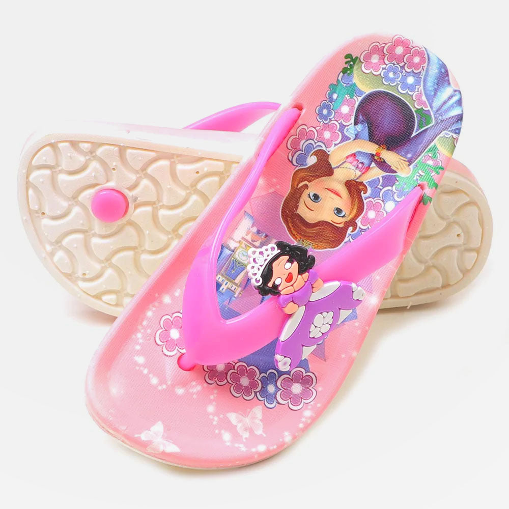 Princess Character Girls Slipper - L.Pink