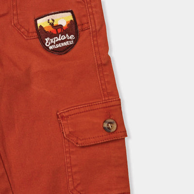 Cargo Explore Cotton Pant For Boys - Rust