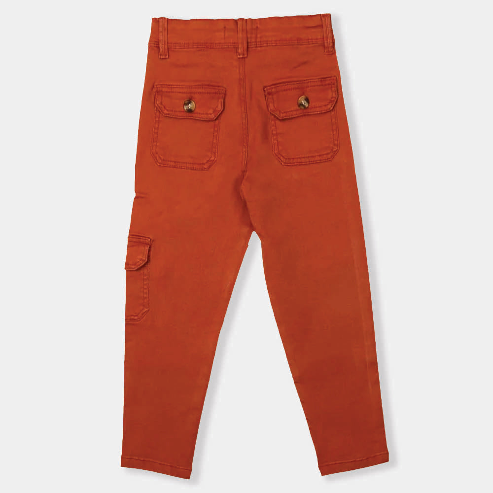 Cargo Explore Cotton Pant For Boys - Rust