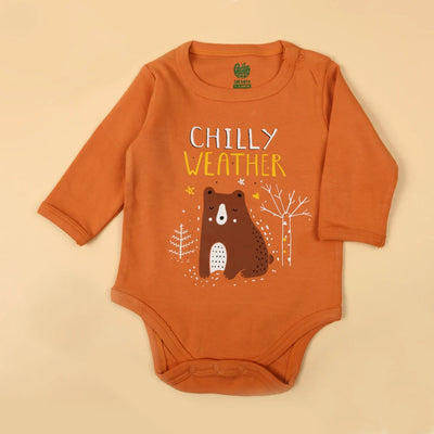 Chilly Weather Romper For Boys - Orange