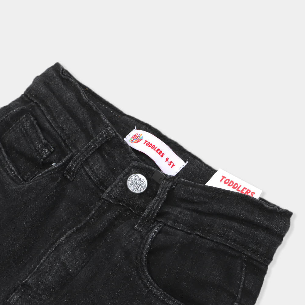 Girls Pant Denim Star Studs - BLACK