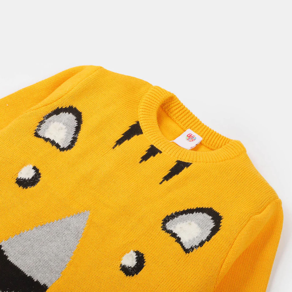 Infant Boys Sweater Lion - Mustard