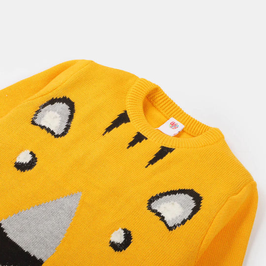 Infant Boys Sweater Lion - Mustard