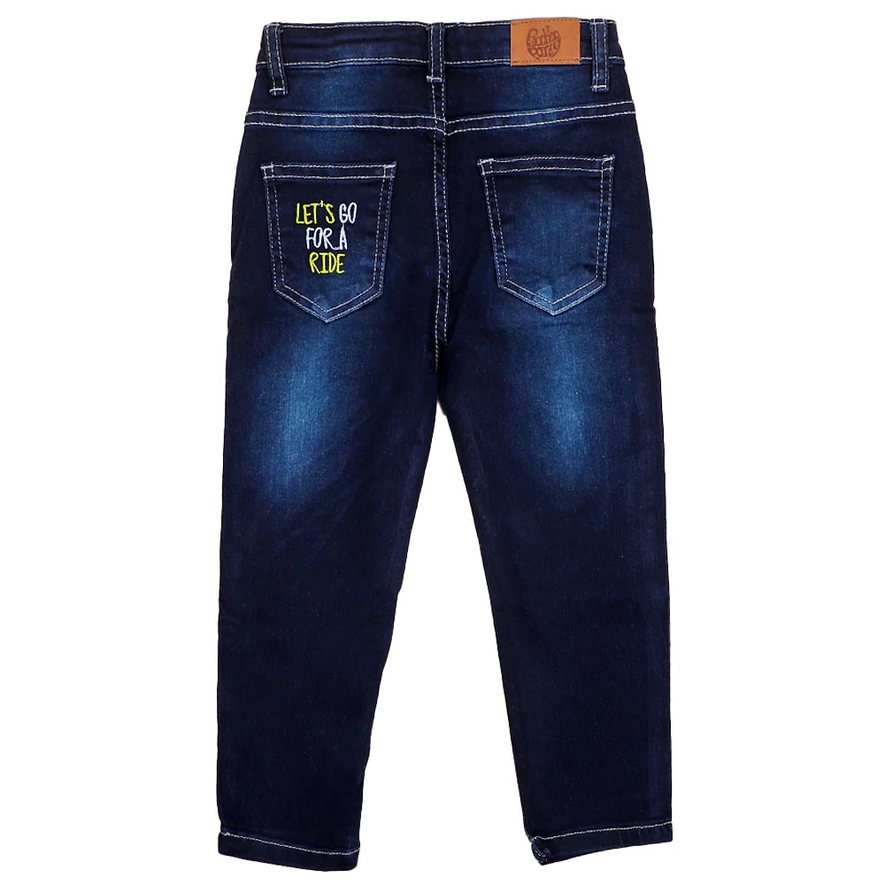 Lets Go Denim Pant For Girls - Navy Blue