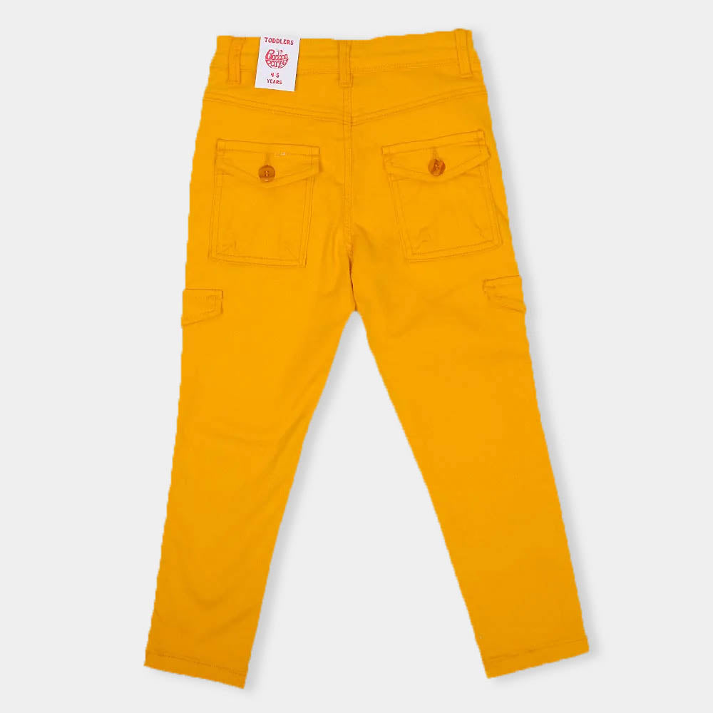 Boys Pant Cotton Cargo Pockets - Yellow