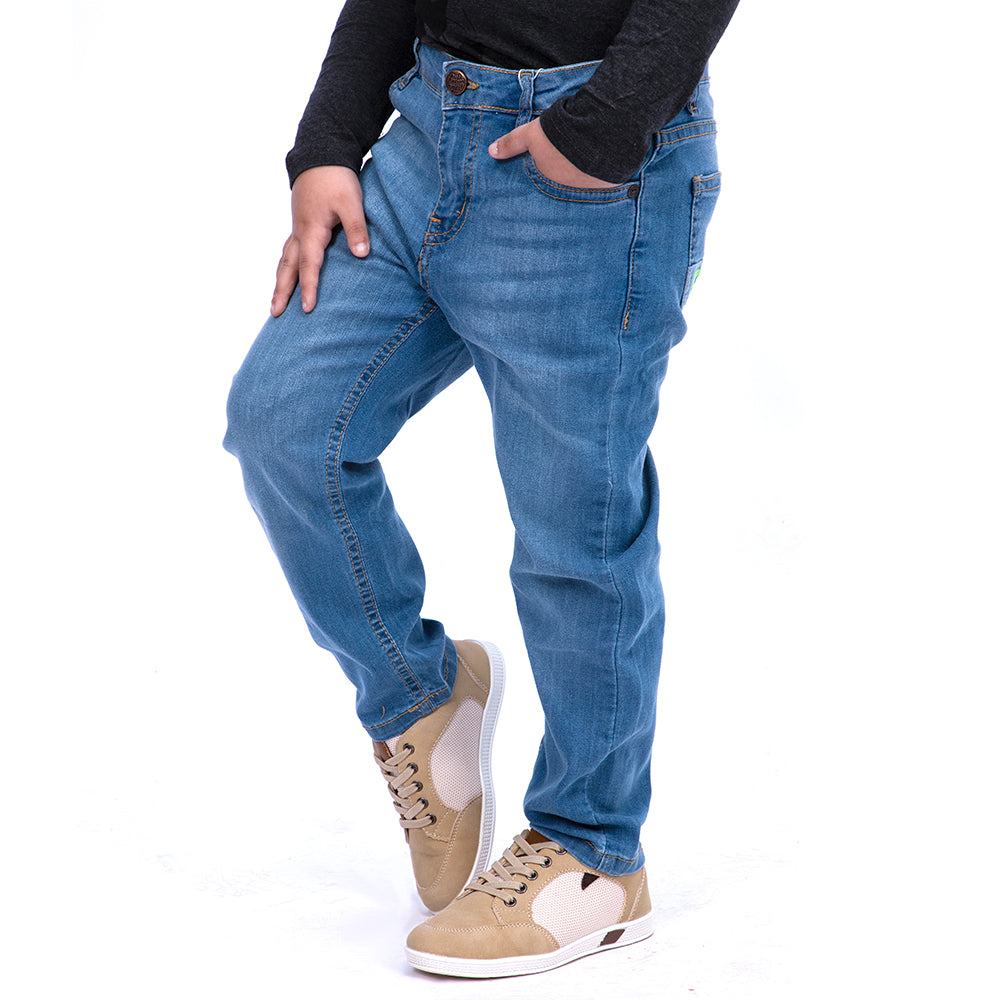 EMB Denim Pant For Boys - Blue