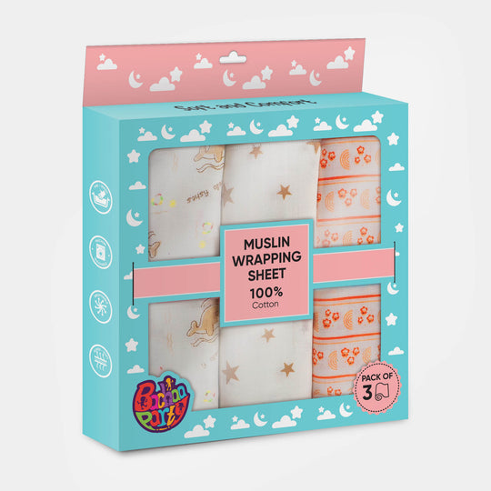 3PCS Muslin Cotton Wrapping Sheets Set