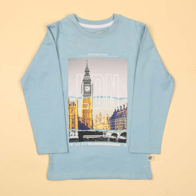 London Digital T-Shirt For Boys - Sky Blue