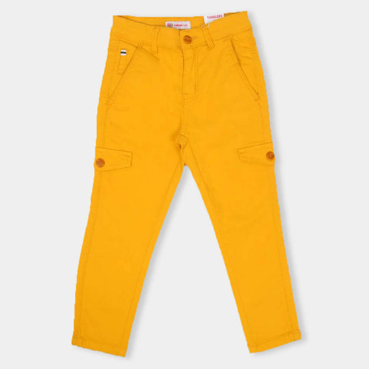 Boys Pant Cotton Cargo Pockets - Yellow