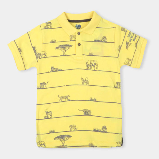 Boys Polo All Over Print -Lemonade