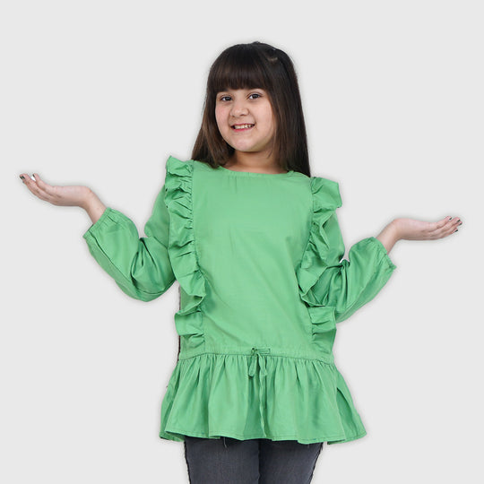 Girls Independence Top Love Green - Green